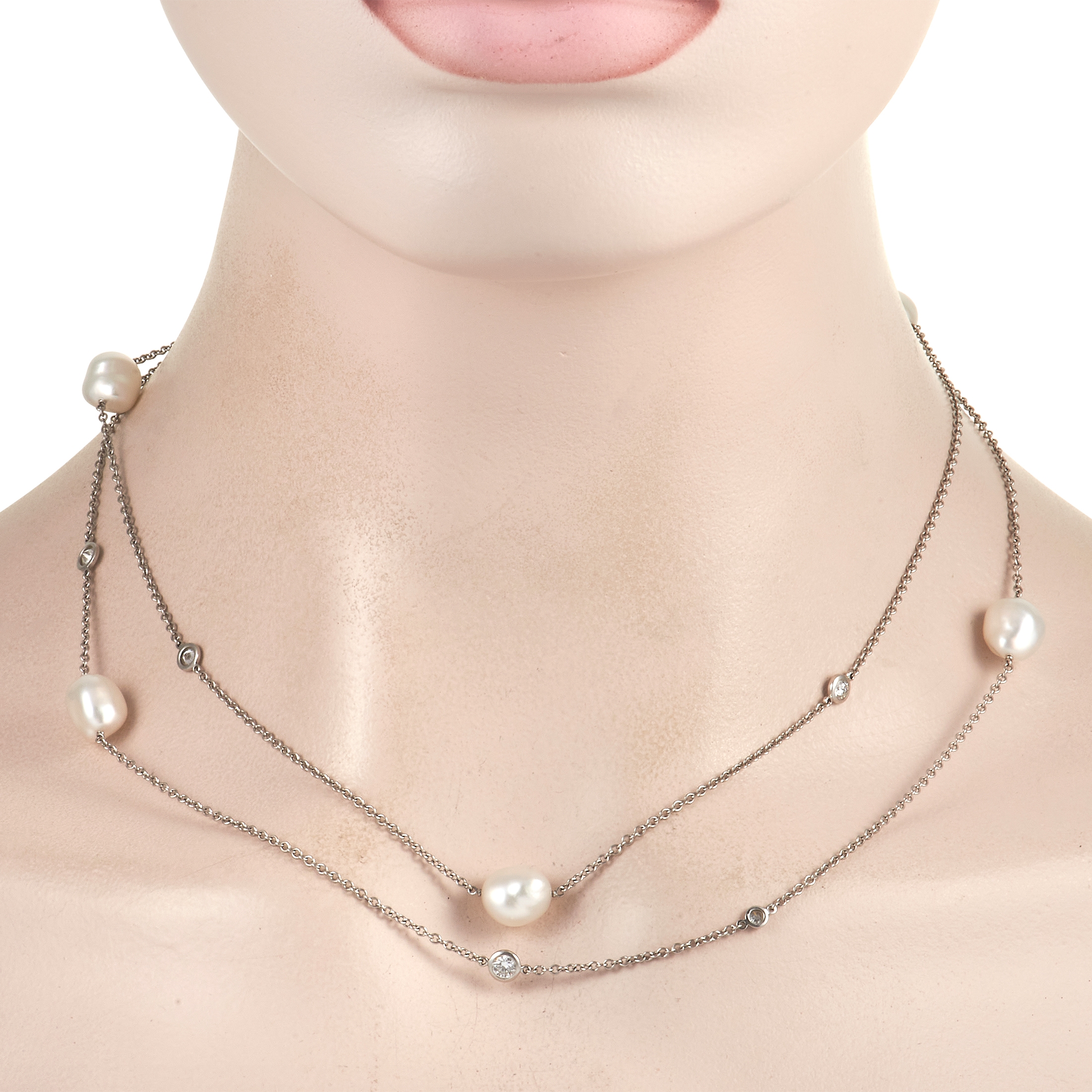 South Sea Cultured Pearl, Diamond, Platinum Necklace, Francesca