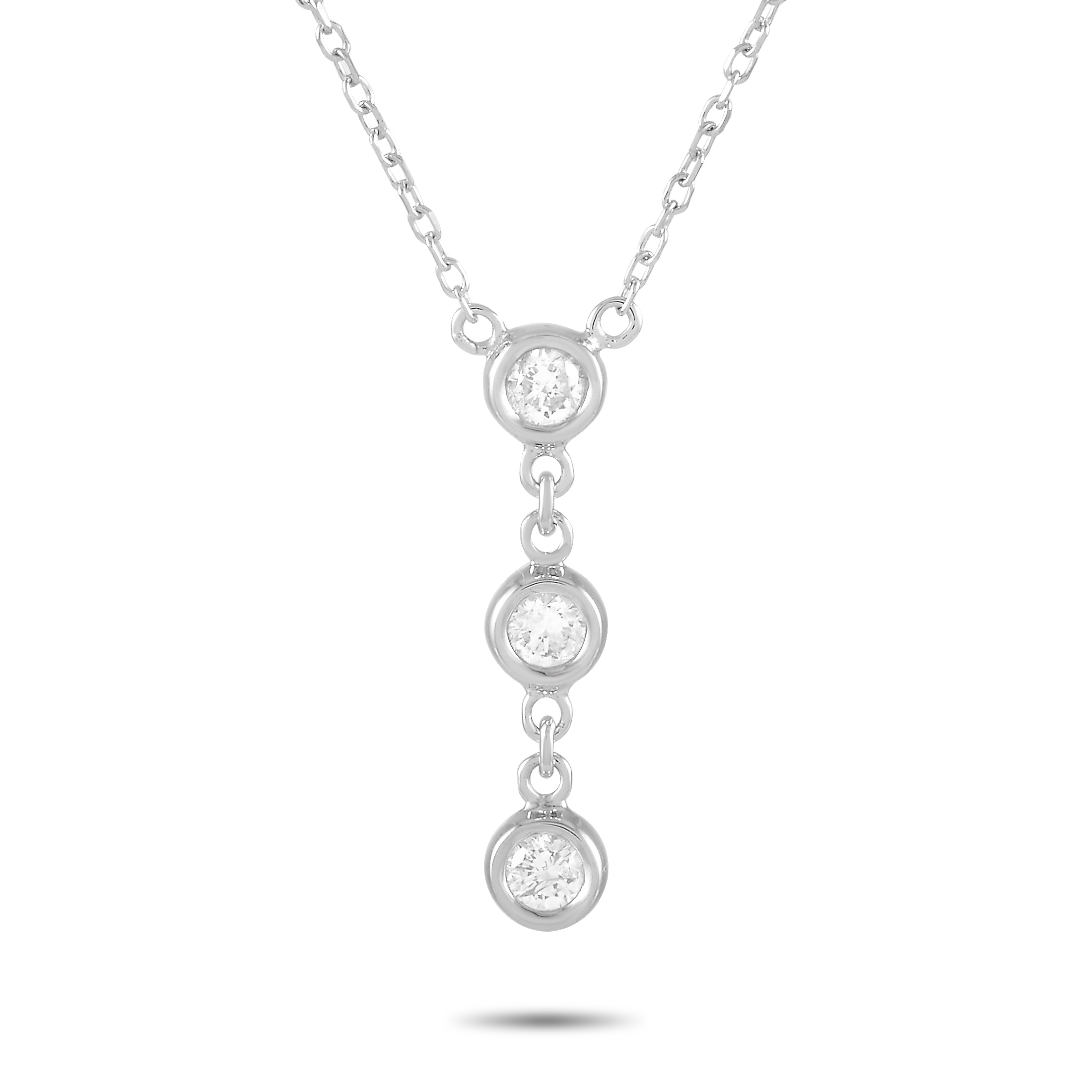 LB Exclusive 14K White Gold 0.15ct Diamond Necklace ANK-15777