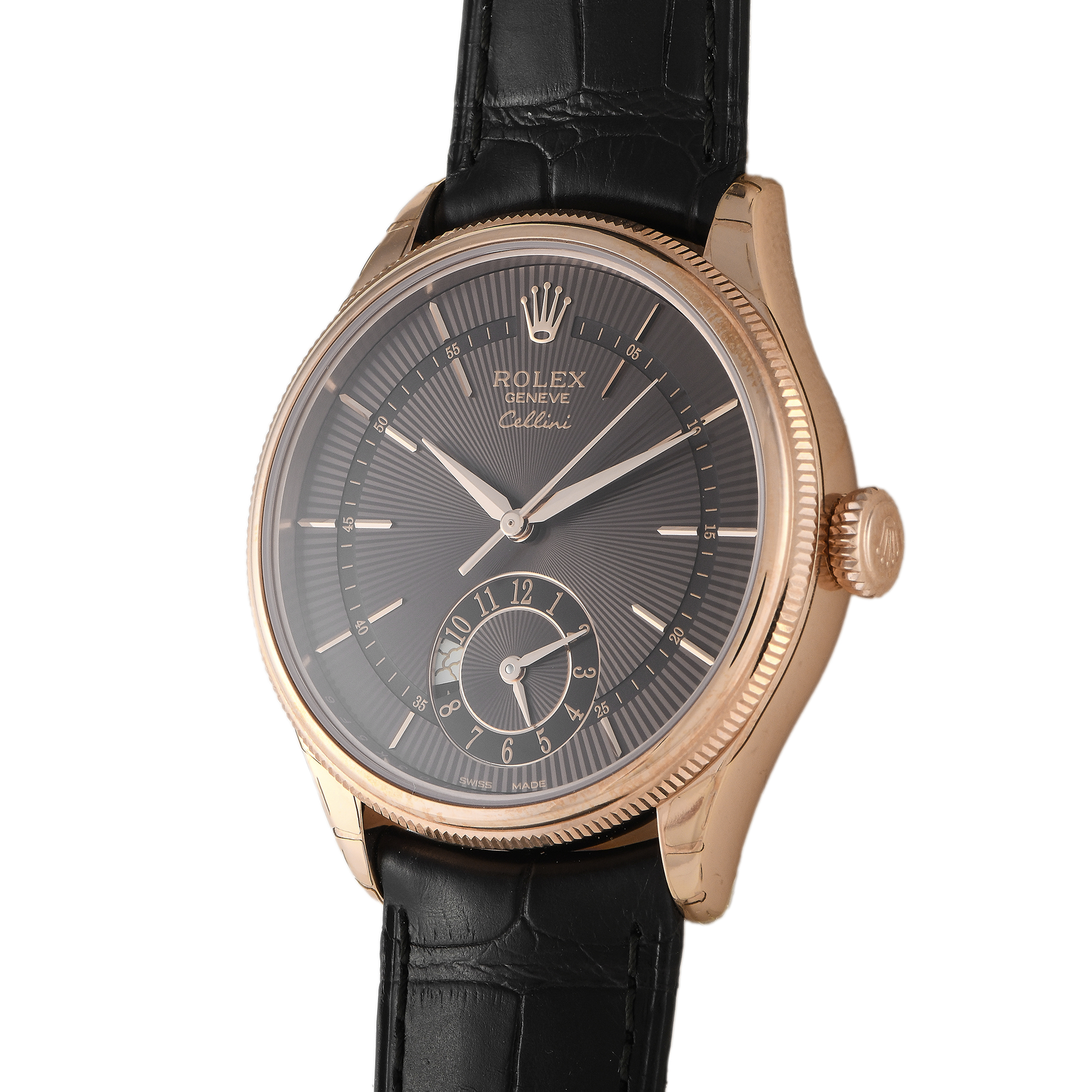 Men's Rolex Cellini Everose Gold Automatic Diamond Men's Watch 50705 U –  Global Timez