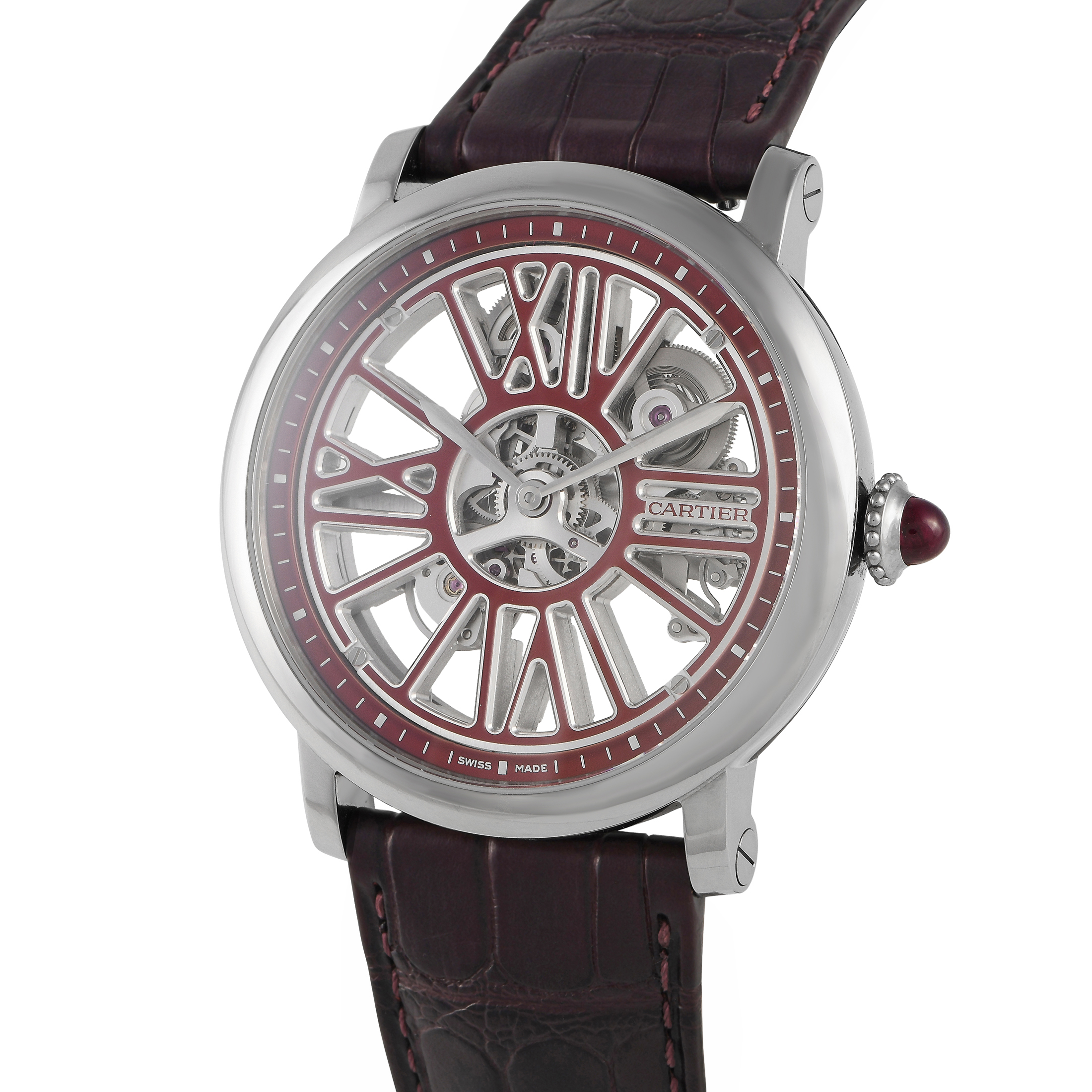 Cartier Rotonde de Cartier Skeleton Red Enamel Watch WHRO0047