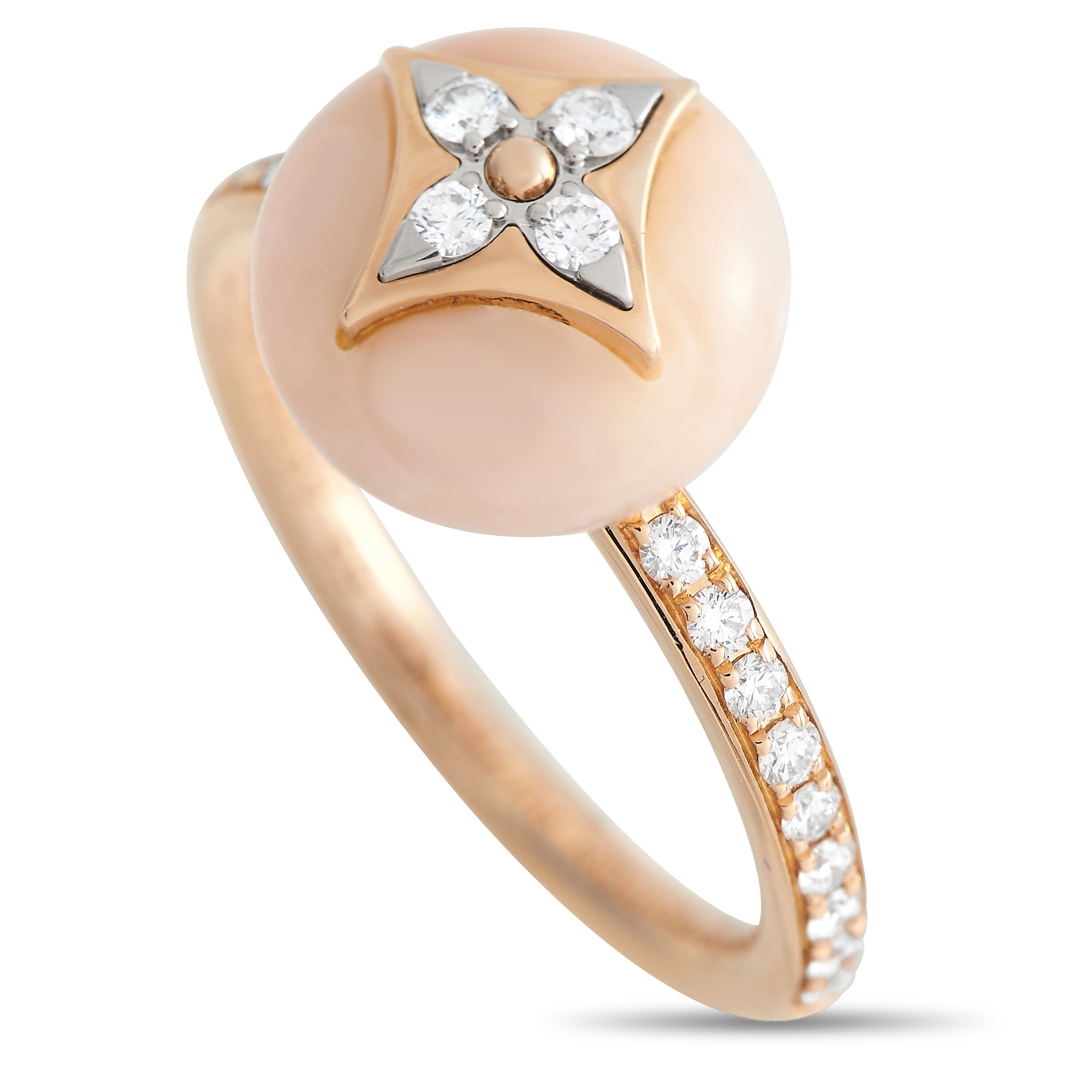 Louis Vuitton B Blossom Ring 18K Rose Gold and 18K White Gold with