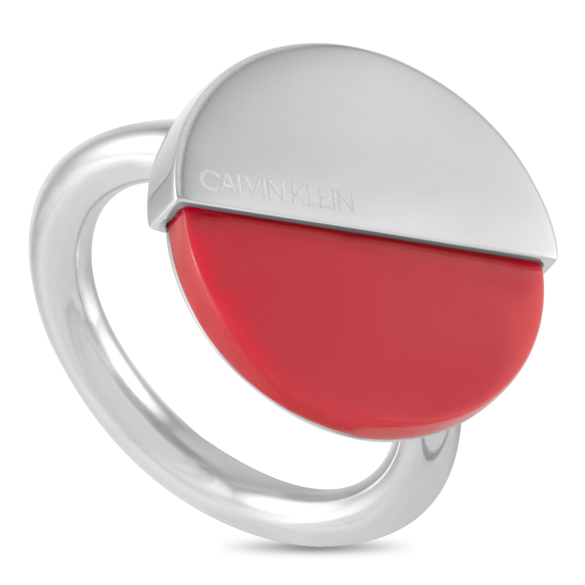 Calvin Klein Spicy Stainless Steel Red Coral Ring KJ8RRR040107