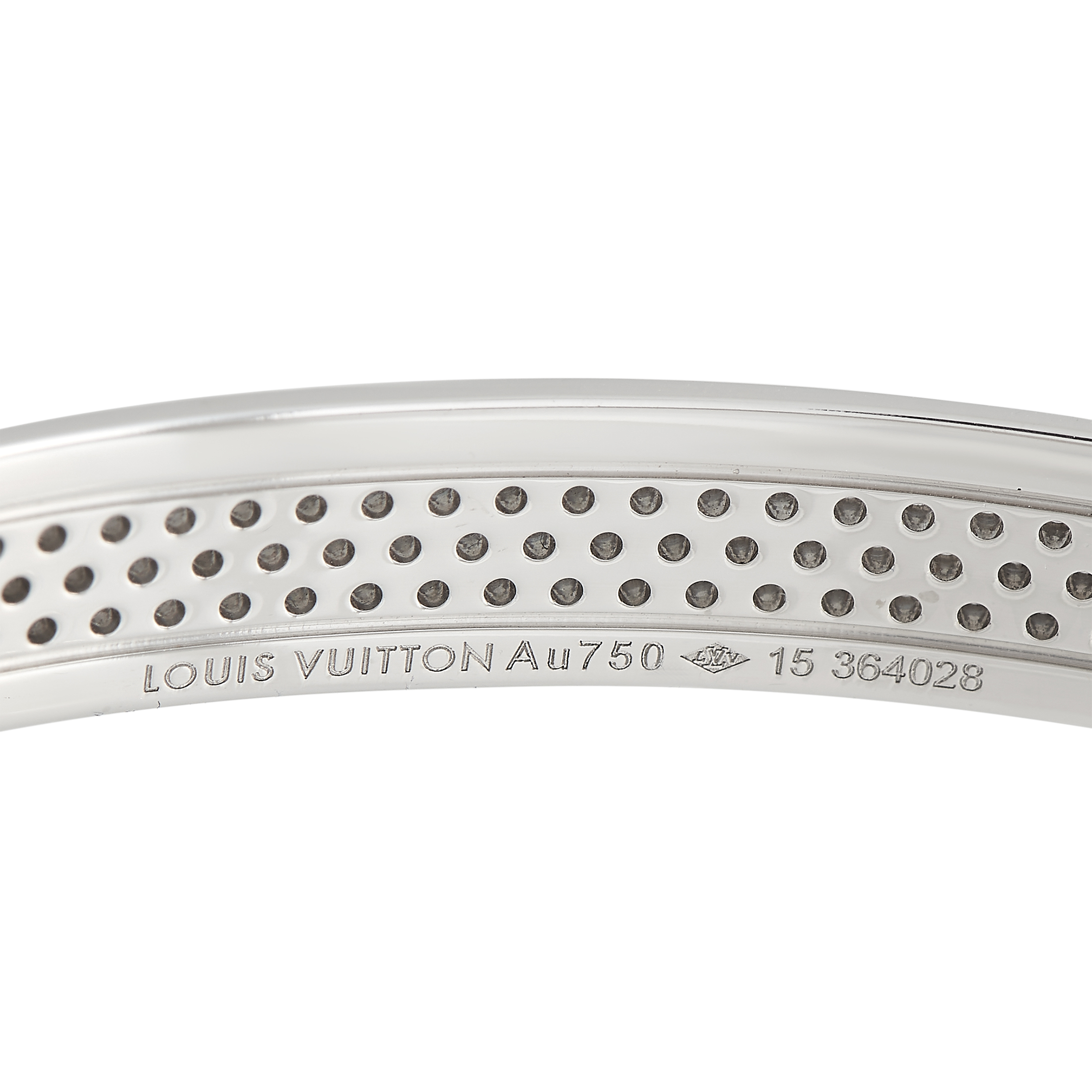 Louis Vuitton Empreinte Bangle, White Gold and Diamonds Grey. Size S