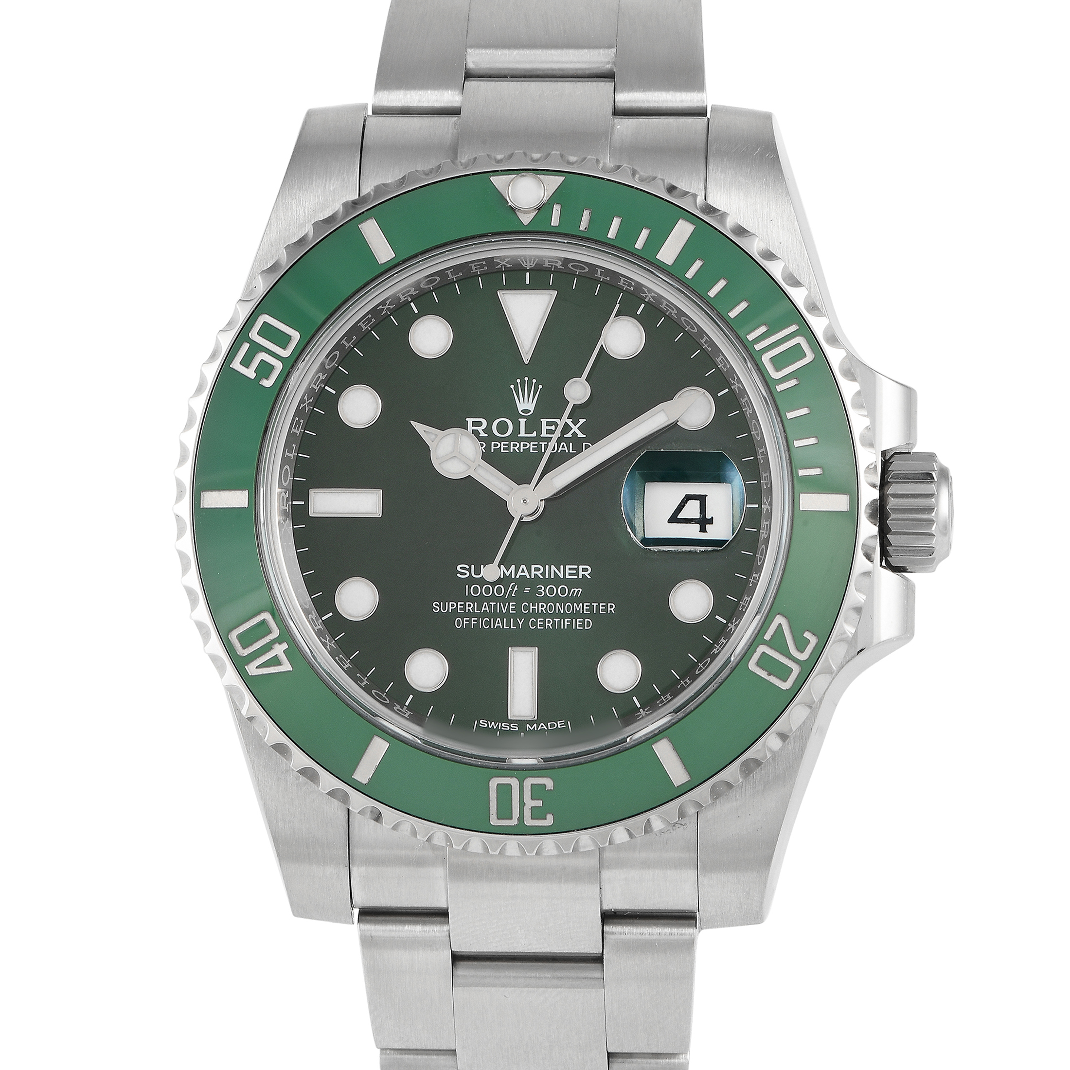 Rolex Submariner Hulk Green Dial Bezel Steel Mens Watch 116610LV