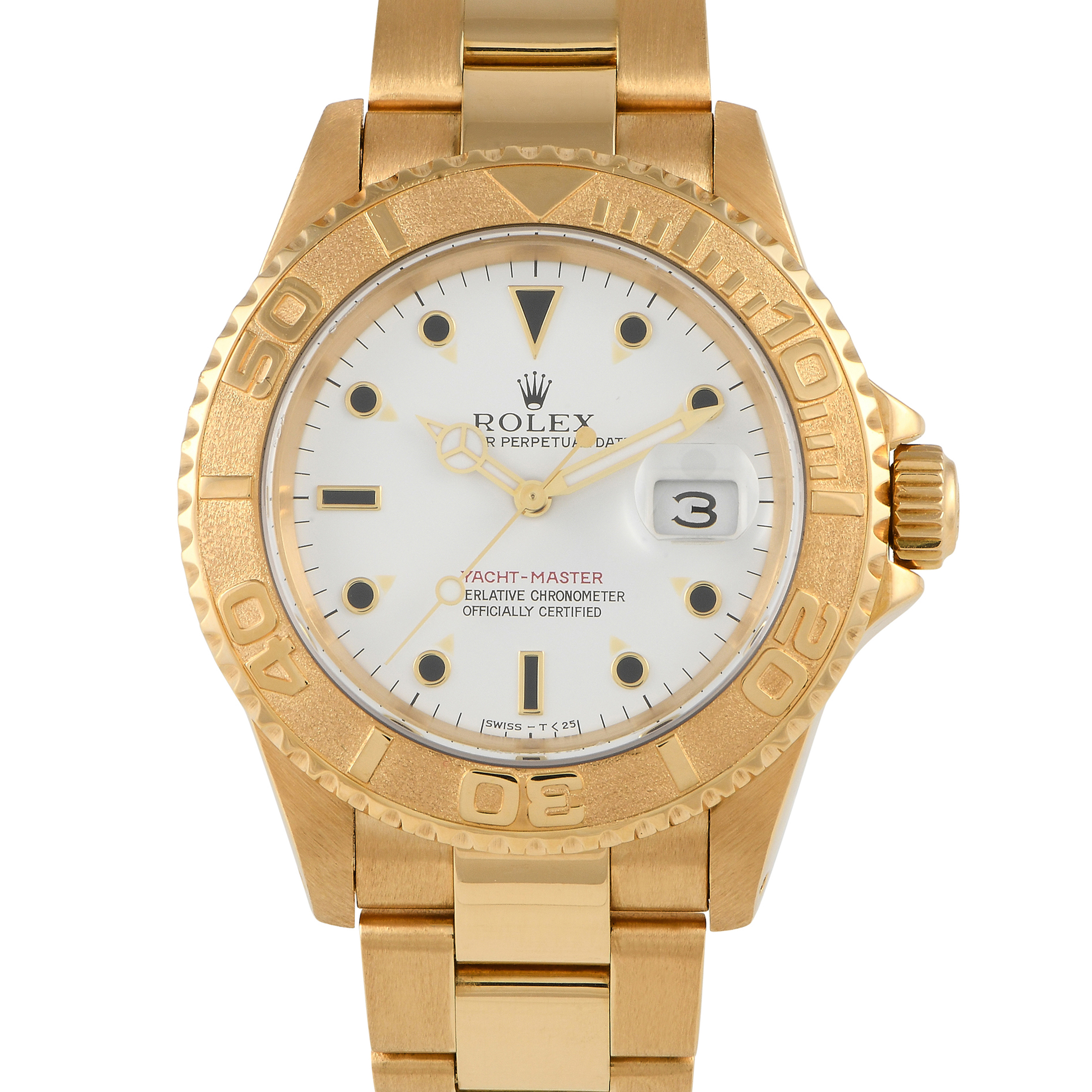 ROLEX 18K Yellow Gold 40mm YachtMaster Blue Dial 16628 Warranty
