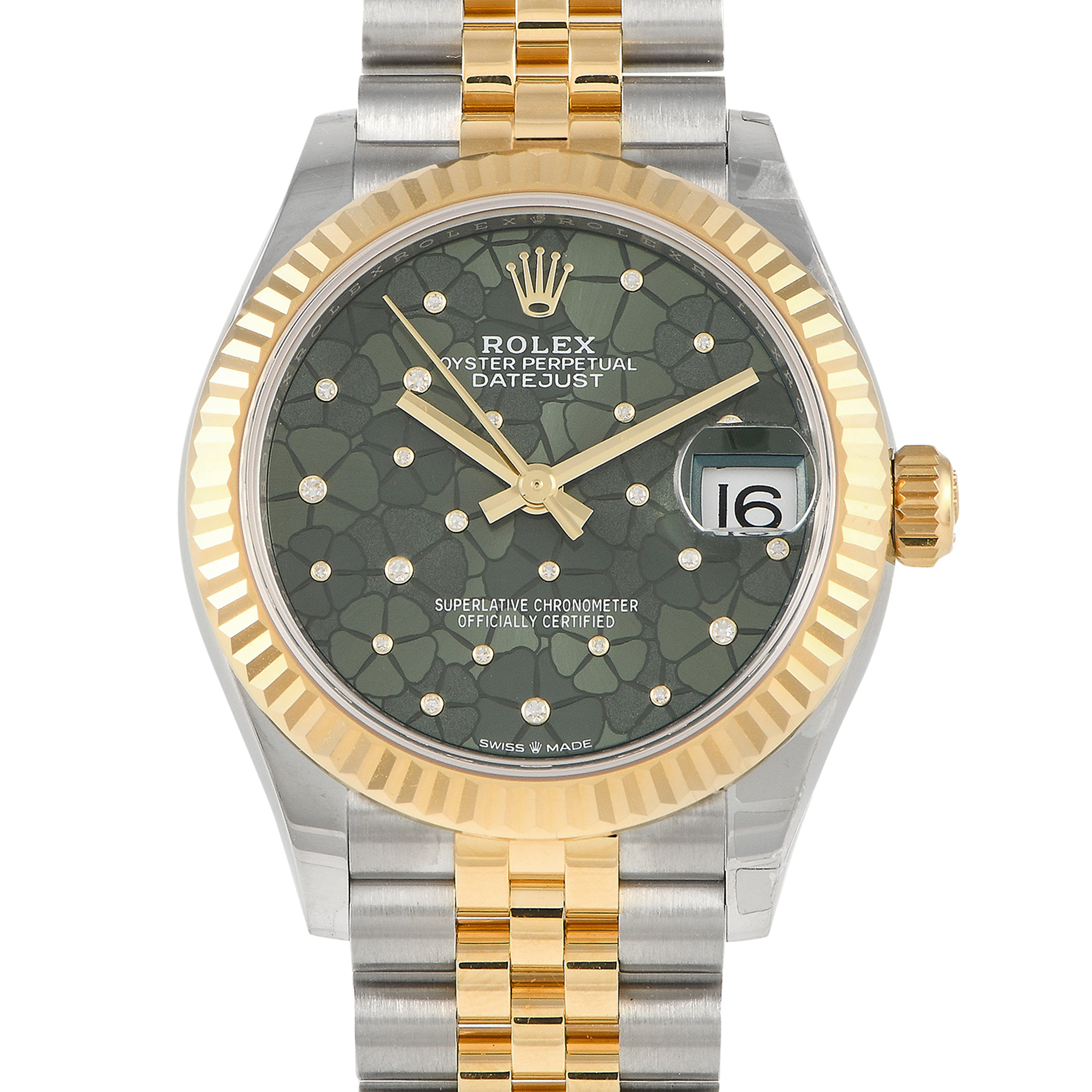 Rolex Datejust 31 Steel And 18k Yellow Gold Olive Green Roman Diamond Dial  Jubilee Bracelet 2022