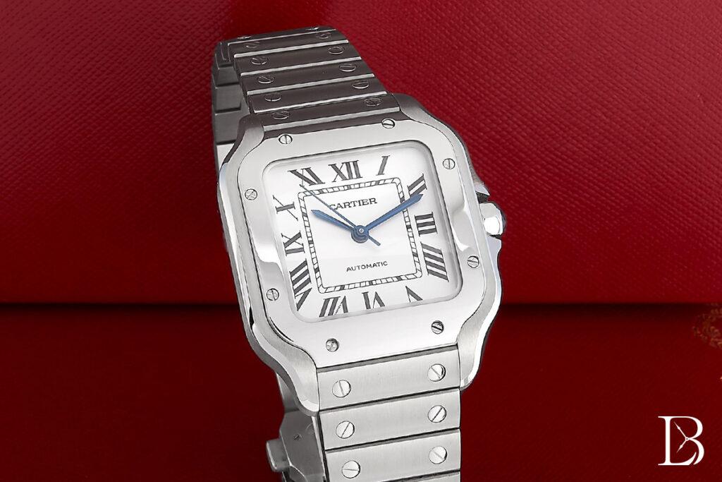 Cartier Tank Must Watch with Diamonds and Calfskin Strap, small | Lee  Michaels Fine Jewelry